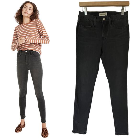 Madewell sz 26 9" Mid-Rise Roadtripper Supersoft Jeans Ashmont Wash Dark Gray - Picture 1 of 12